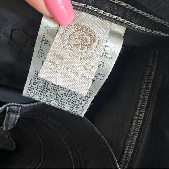 Diesel Men's Tepphar Slim Carrot Jeans Black Wash Button Fly W27 L32 - Picture 9 of 13